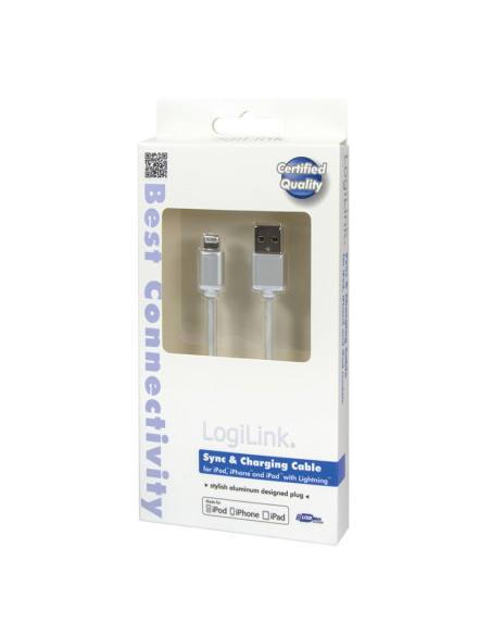 1,00 mt Apple Lightning / USB, Silver
