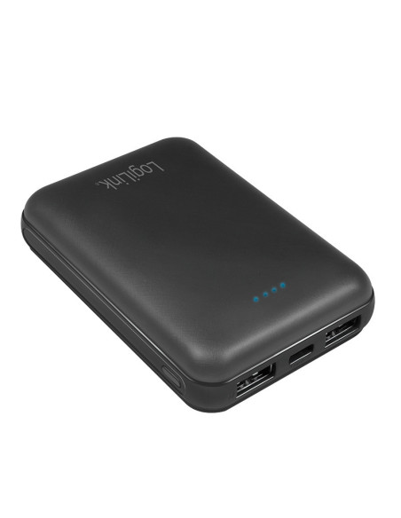 10.000 mAh, Mobile power bank, 2x USB output, black