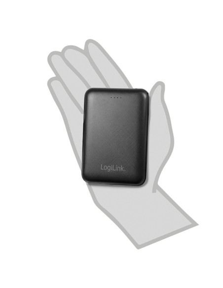 10.000 mAh, Mobile power bank, 2x USB output, black