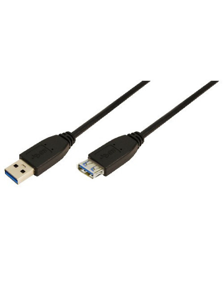 2,00 mt Prolunga USB 3.0 Type A M/F, Black