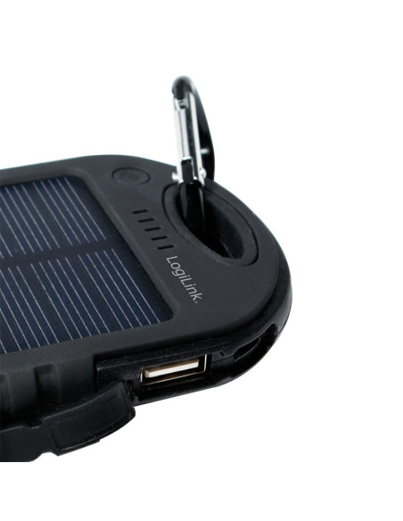 5000 mAh - Power Bank Solare,  2 porte USB