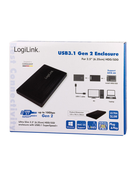 HDD enclosure SATA- USB 3.1 Gen2
