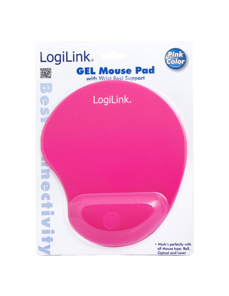 Mousepad with Silicone Gel Hand Rest, Pink