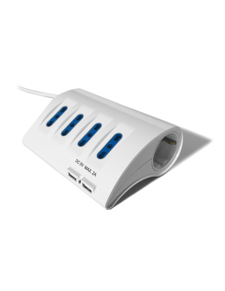Multipresa da tavolo 6 posizioni + 2 USB