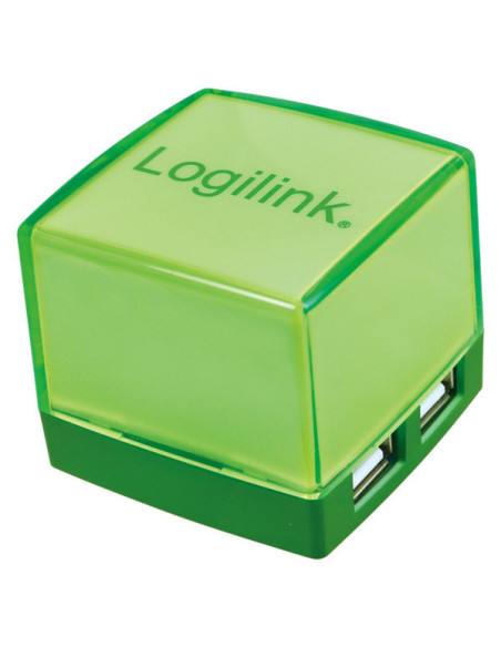 USB 2.0 HUB, 4-Port, illuminated, Green