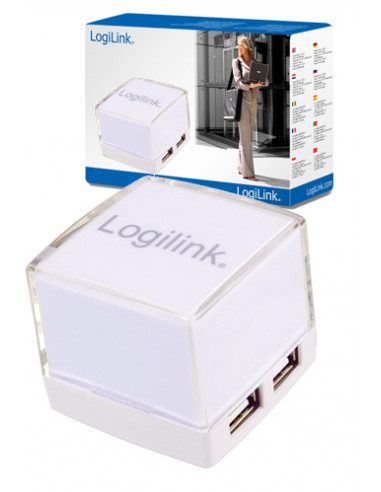 USB 2.0 HUB, 4-Port, illuminated, White USB 2.0 HUB, 4-Port, illuminated, White