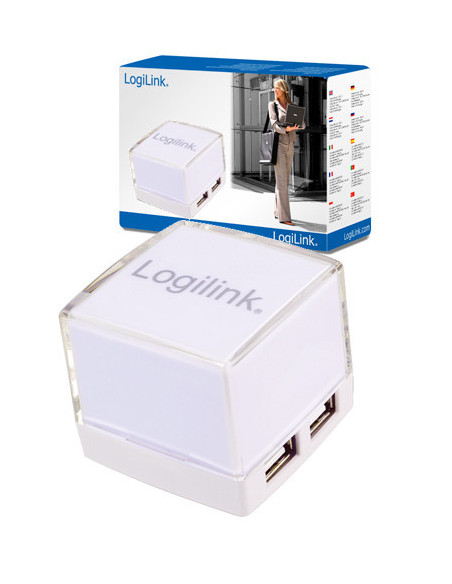 USB 2.0 HUB, 4-Port, illuminated, White