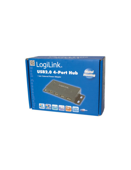 USB 2.0 Hub, 4-Port, Metal
