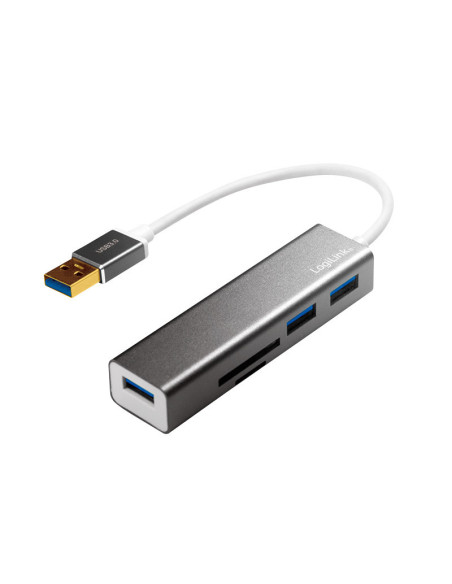 USB A 3.0, 3-port hub con card reader