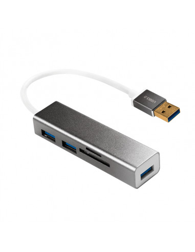 USB A 3.0, 3-port hub con card reader