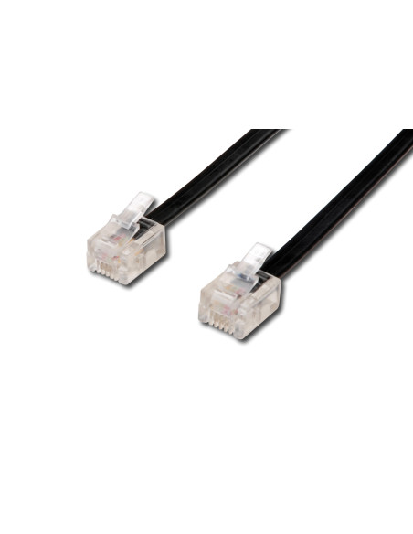 6,00 mt Cavo Tel.6/4 liscio NERO