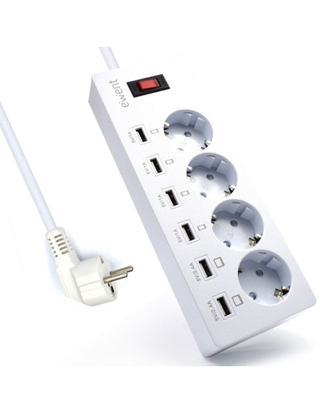 Multipla 4 posizioni + 6 Ricarica USB 2,4A