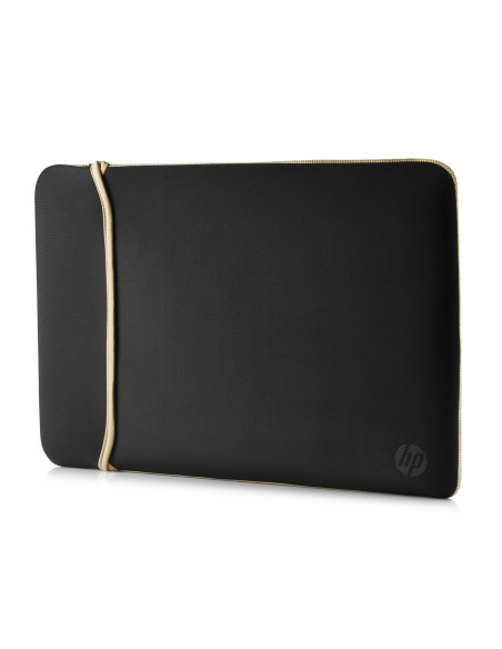 14" Sleeve for laptop, Reversible, gold/black, neoprene