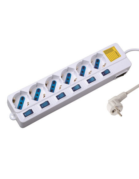 Power Strip 6-way with individual switches