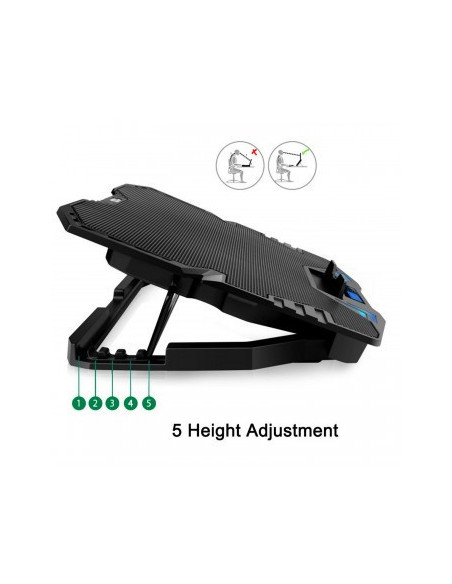Supporto di raffredamento Portatili con 5 ventole regolabili e Multi-Angled