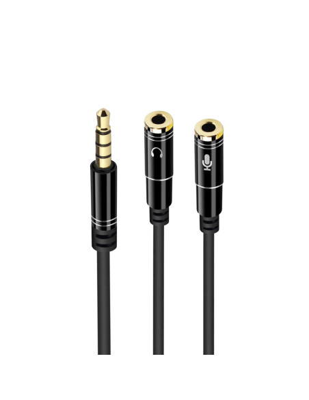 0,30 mt Cavo audio Jack 3.5 1xM-2xF Cuffie e Mic. in un solo jack