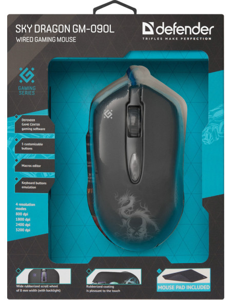 SKY DRAGON GM-090L, 800-3200 DPI, RGB