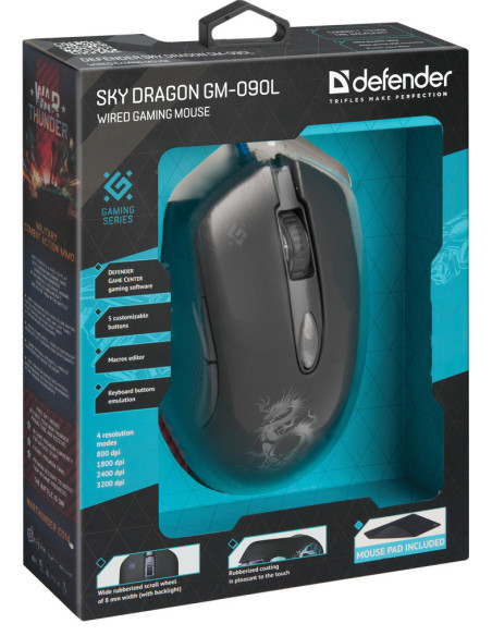 SKY DRAGON GM-090L, 800-3200 DPI, RGB