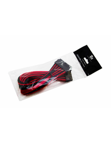 0,3 mt  ATX 24Pin F/M Nero/Rosso Tessuto