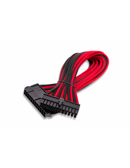 0,3 mt  ATX 24Pin F/M Nero/Rosso Tessuto