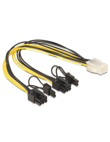 0,30cm Power Cable - PCI Express 6 pin F - 2x 6+2 pin M
