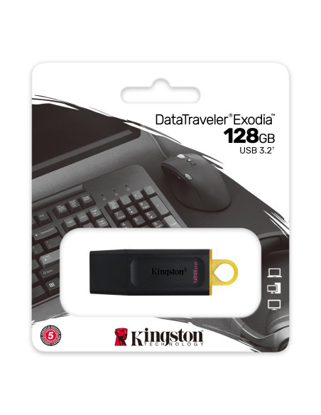 128GB DataTraveler Exodia USB Type-A 3.2 Gen 1 (3.1 Gen 1)