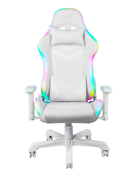Gaming Chair White eco-pelle RGB con telecomando
