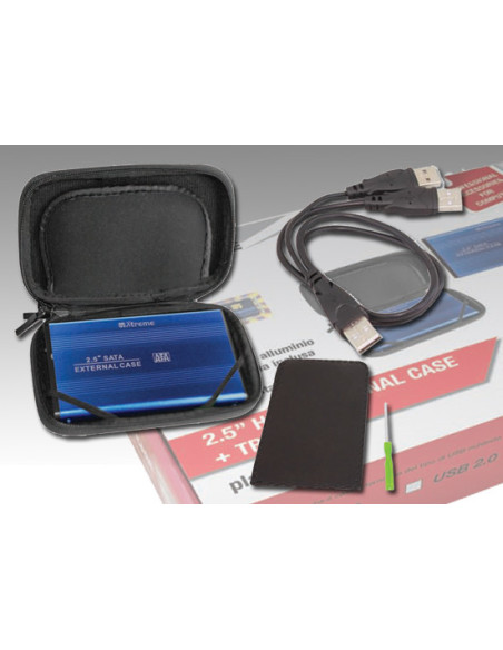 Storage Drive Enclosure 2.5" HDD  USB 3,0 + Travel Bag Black/Blue