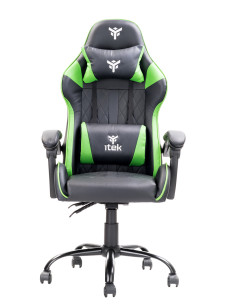 RHOMBUS PF10 Universal gaming chair Padded seat, Black/Green 2