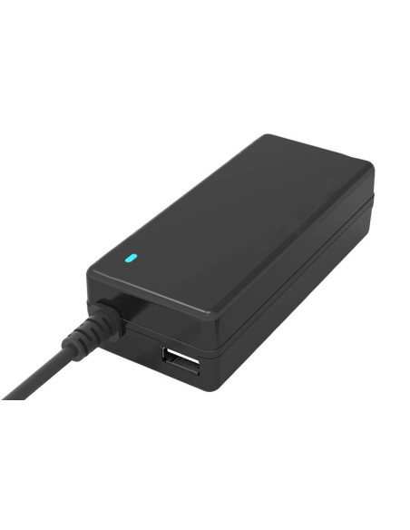 65W Alimentatore Universale per Notebook con 12 connetto 1xUSB-A(5V1A) 100/240V AC 15/20V DC Nero
