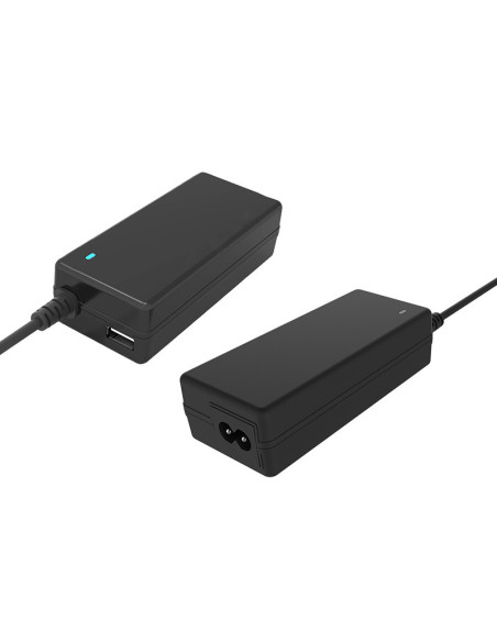 65W Alimentatore Universale per Notebook con 12 connetto 1xUSB-A(5V1A) 100/240V AC 15/20V DC Nero