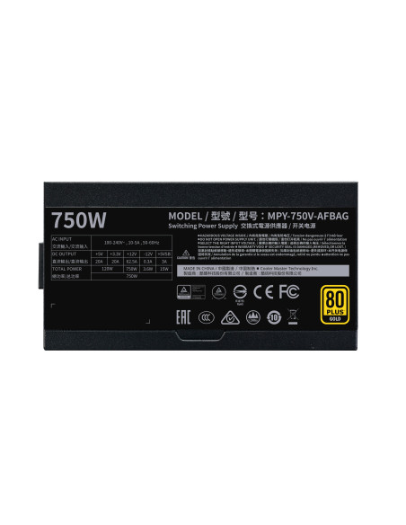 750W V750 Gold-V2 80+ Full-Modular Ventola FDB Silenziosa 135mm Modalità Semi-Fanless Black Edition