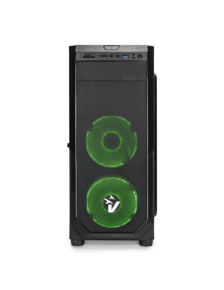 Blackdoom Black/Green 2 Ventole Halo Green 120mm, Card Reader, MidiTower