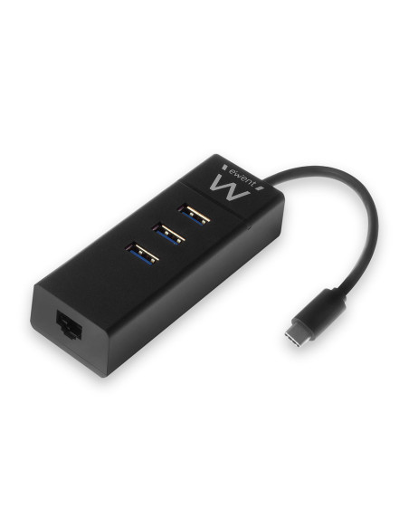 HUB USB Type C, 3xUSB A 3.2 + Porta Ethernet Gigabit