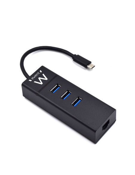 HUB USB Type C, 3xUSB A 3.2 + Porta Ethernet Gigabit