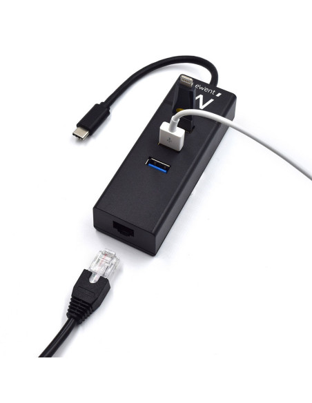 HUB USB Type C, 3xUSB A 3.2 + Porta Ethernet Gigabit