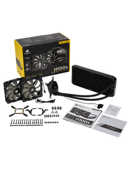 H100x Processor All-in-one liquid cooler PWM Fans, 240mm radiator