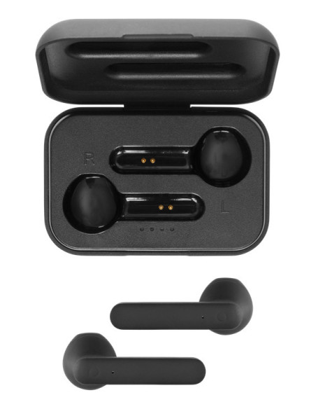 Earphones Bluetooth Stereo con Custodia di Ricarica, Semi-In-Ear, Matt Black