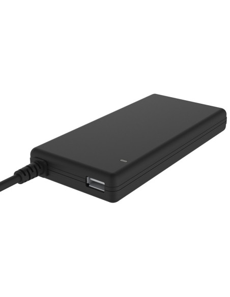 90W Alimentatore Universale per Notebook con 12 connettori 100/240V AC 15/20V DC Nero con USB Slim