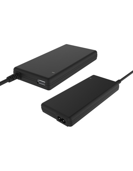 90W Alimentatore Universale per Notebook con 12 connettori 100/240V AC 15/20V DC Nero con USB Slim