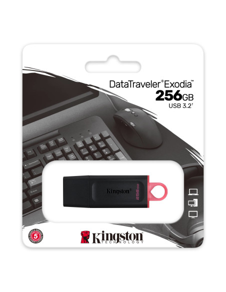 256GB DataTraveler Exodia USB Type-A 3.2 Gen 1 (3.1 Gen 1)