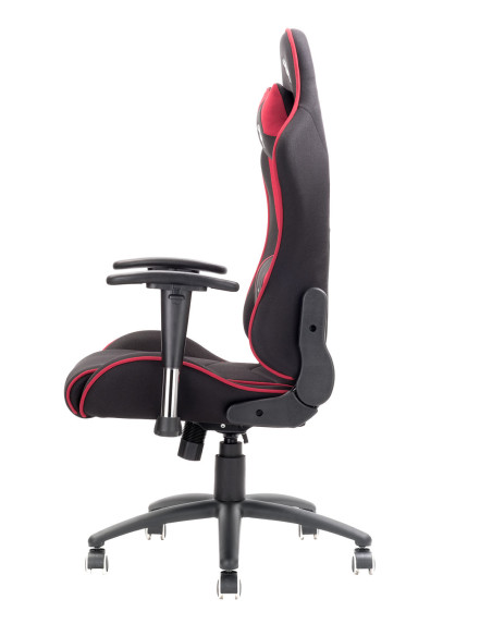 Gaming Chair PLAYCOM FM20 - Tessuto, Doppio Cuscino, Braccioli  Nero/Rosso