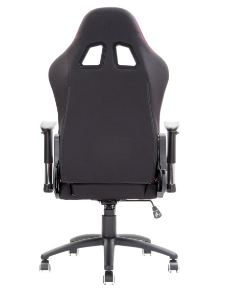 Gaming Chair PLAYCOM FM20 - Tessuto, Doppio Cuscino, Braccioli  Nero/Rosso