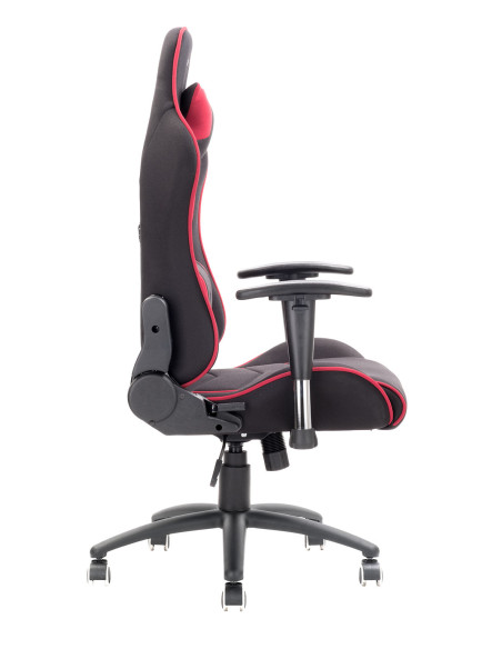 Gaming Chair PLAYCOM FM20 - Tessuto, Doppio Cuscino, Braccioli  Nero/Rosso