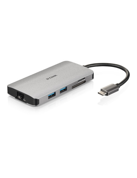 8-in-1 USB-C HDMI-4k LAN-RJ45-1Gb Card-Reader-SD-mSD Hub-USB A e C