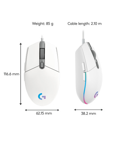 G G203 lightsync, White G G203 lightsync, White