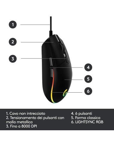 G G203 lightsync, Black G G203 lightsync, Black