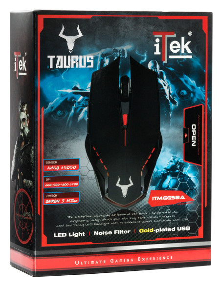 TAURUS G58A Mouse Right-hand USB Type-A Optical 2400 DPI