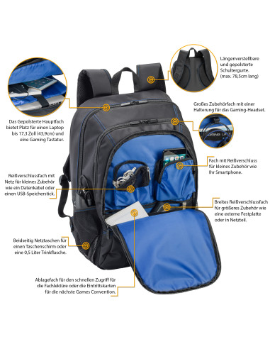 17.3" Game notebook case BackPack,...