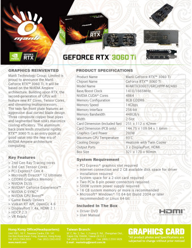 8GB GeForce RTX 3060 Ti GDDR6 Twin Cooler